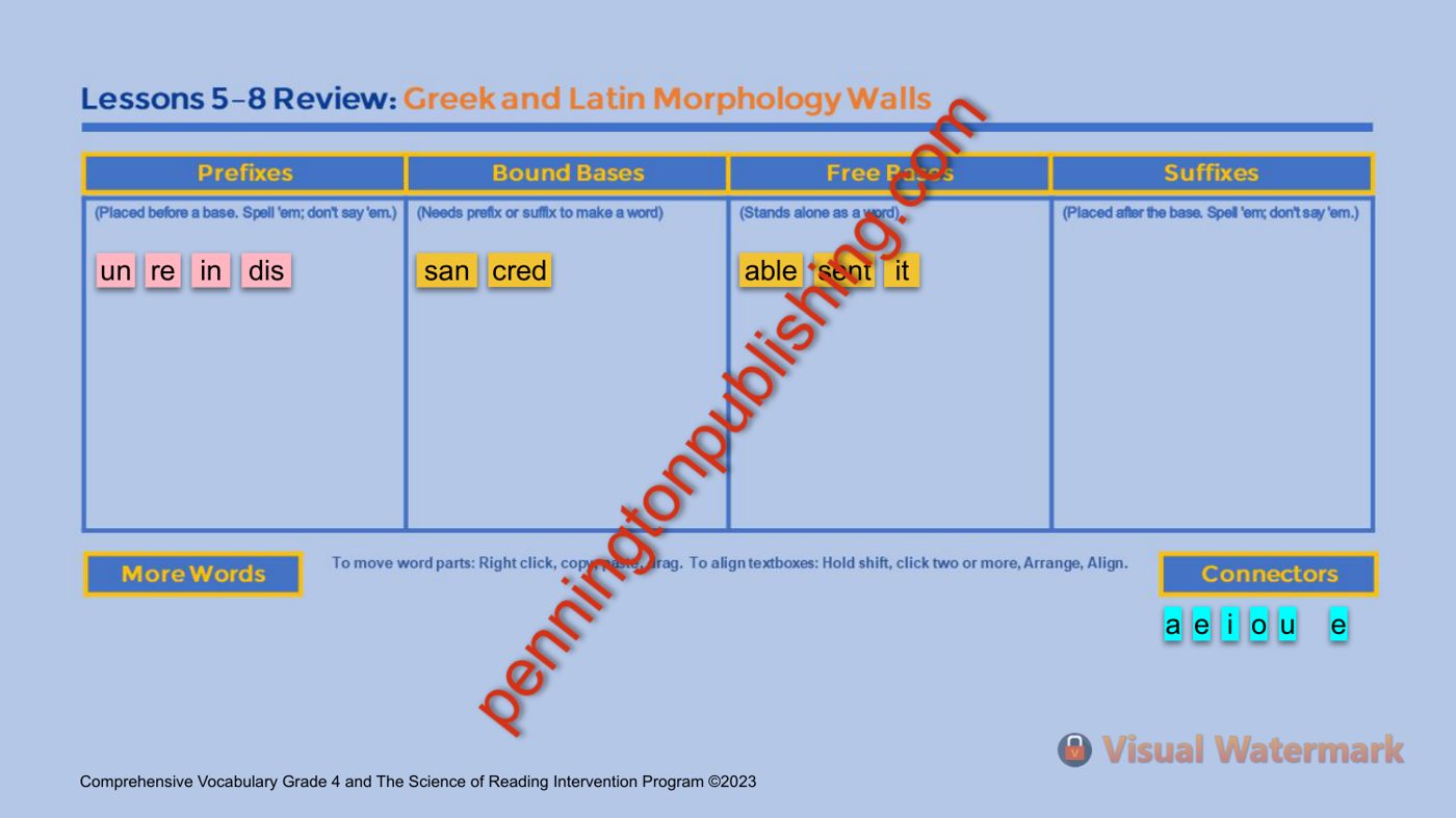 Sample page 8 from Comprehensive Vocabulary Grade 4