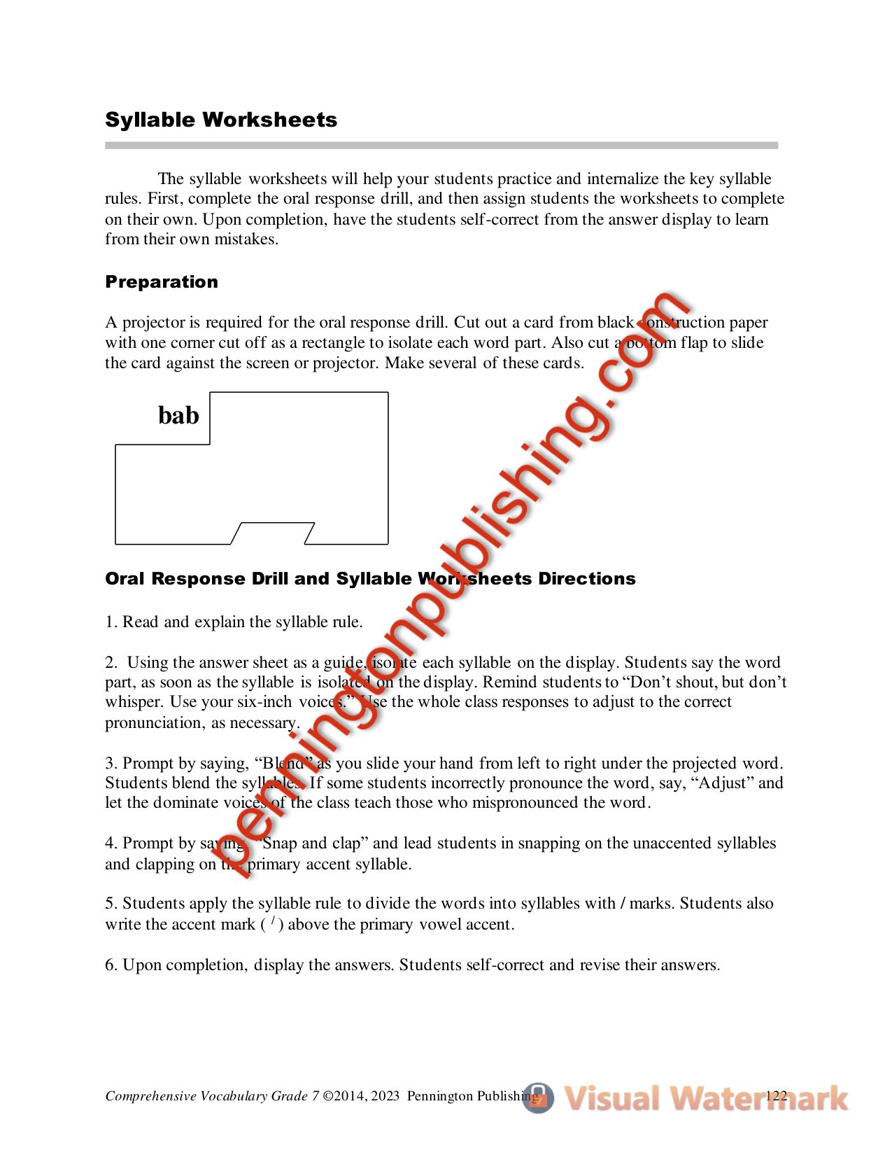 Sample page 5 from Comprehensive Vocabulary Grade 7