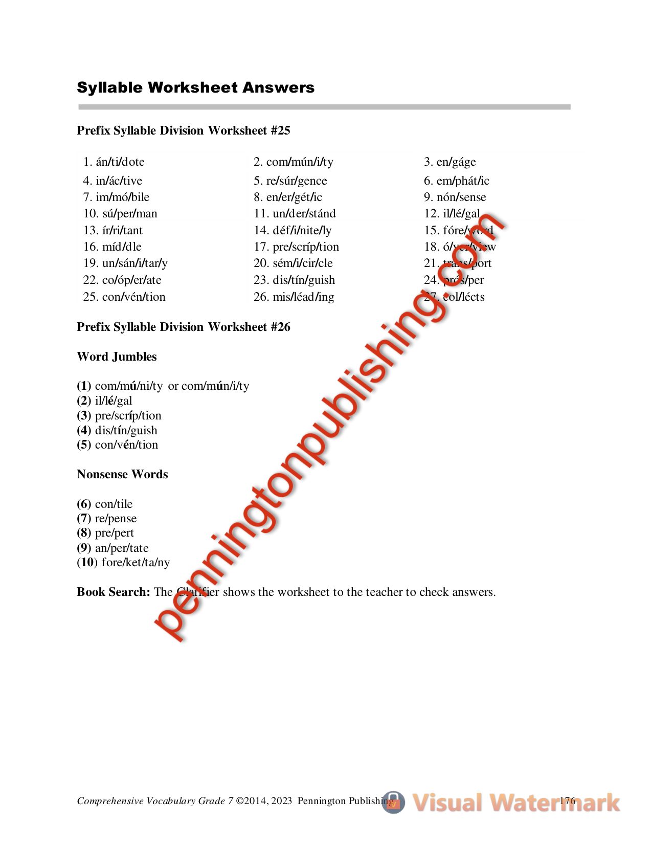 Sample page 7 from Comprehensive Vocabulary Grade 7