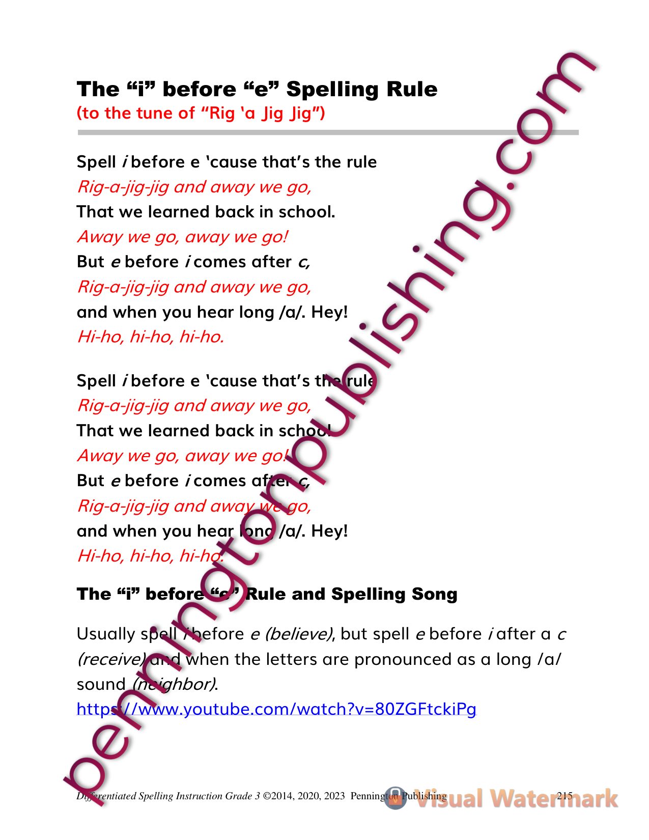 Sample page 8 from Differentiated Spelling Instruction Grade 3 Lessons, Remedial Worksheets, and Tests