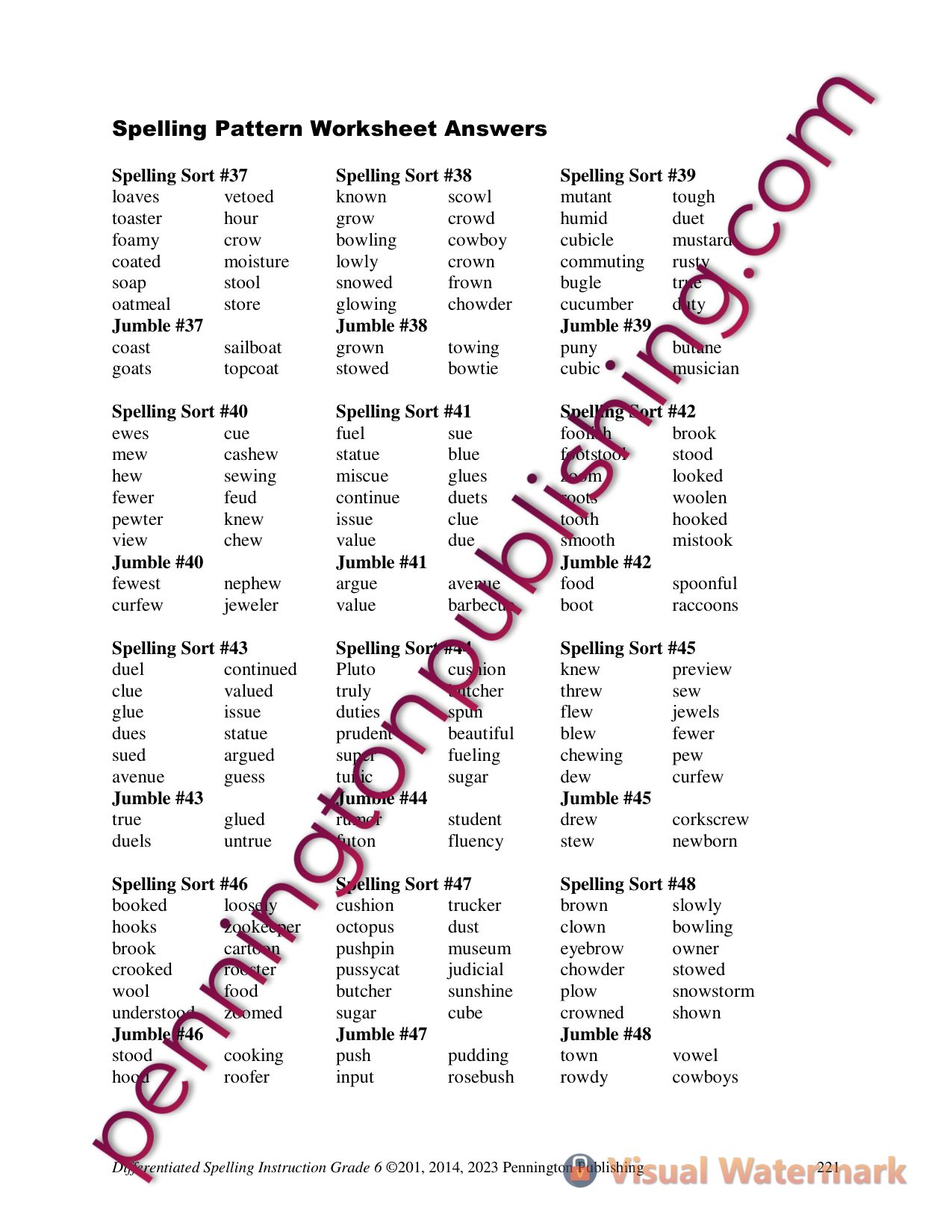 Sample page 7 from Differentiated Spelling Instruction Grade 6 Lessons, Remedial Worksheets, and Tests
