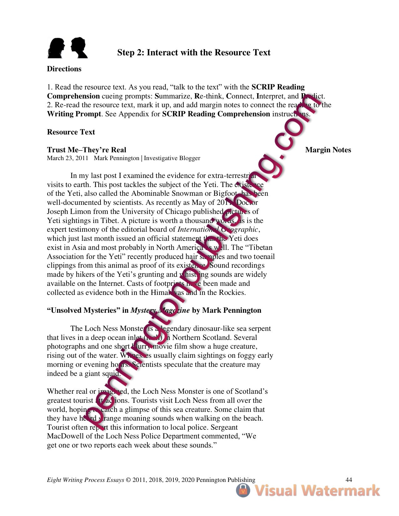 Sample page 4 from Eight Writing Process Essays