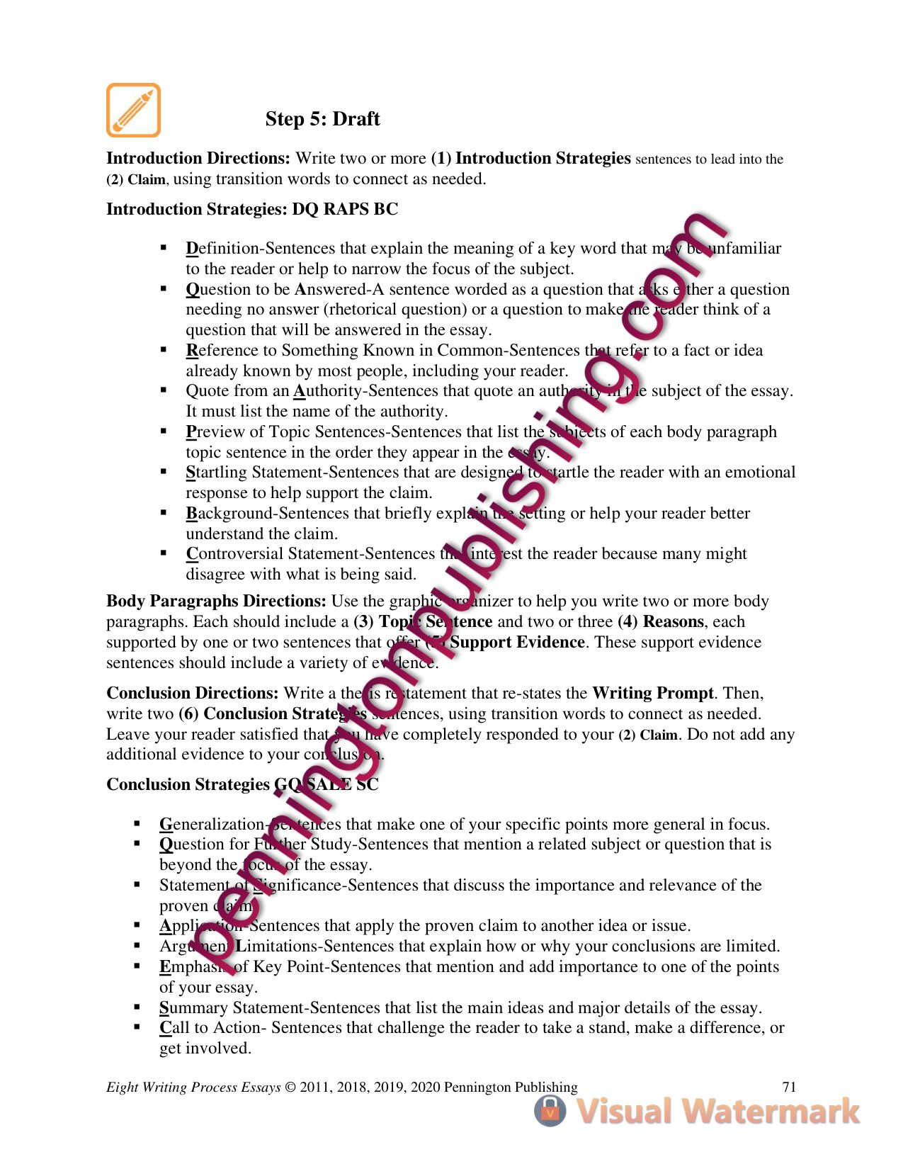 Sample page 6 from Eight Writing Process Essays