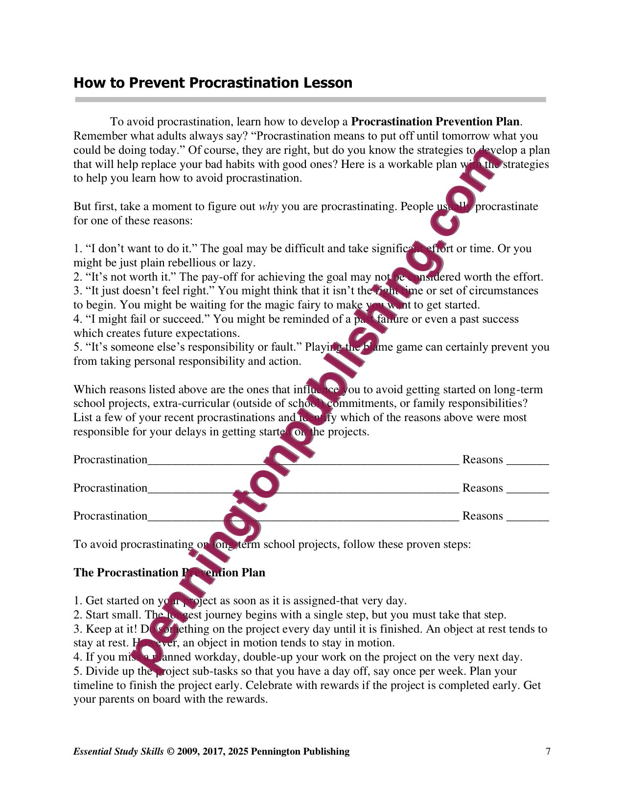 Sample page 1 from Essential Study Skills (What Every Student Should Know)
