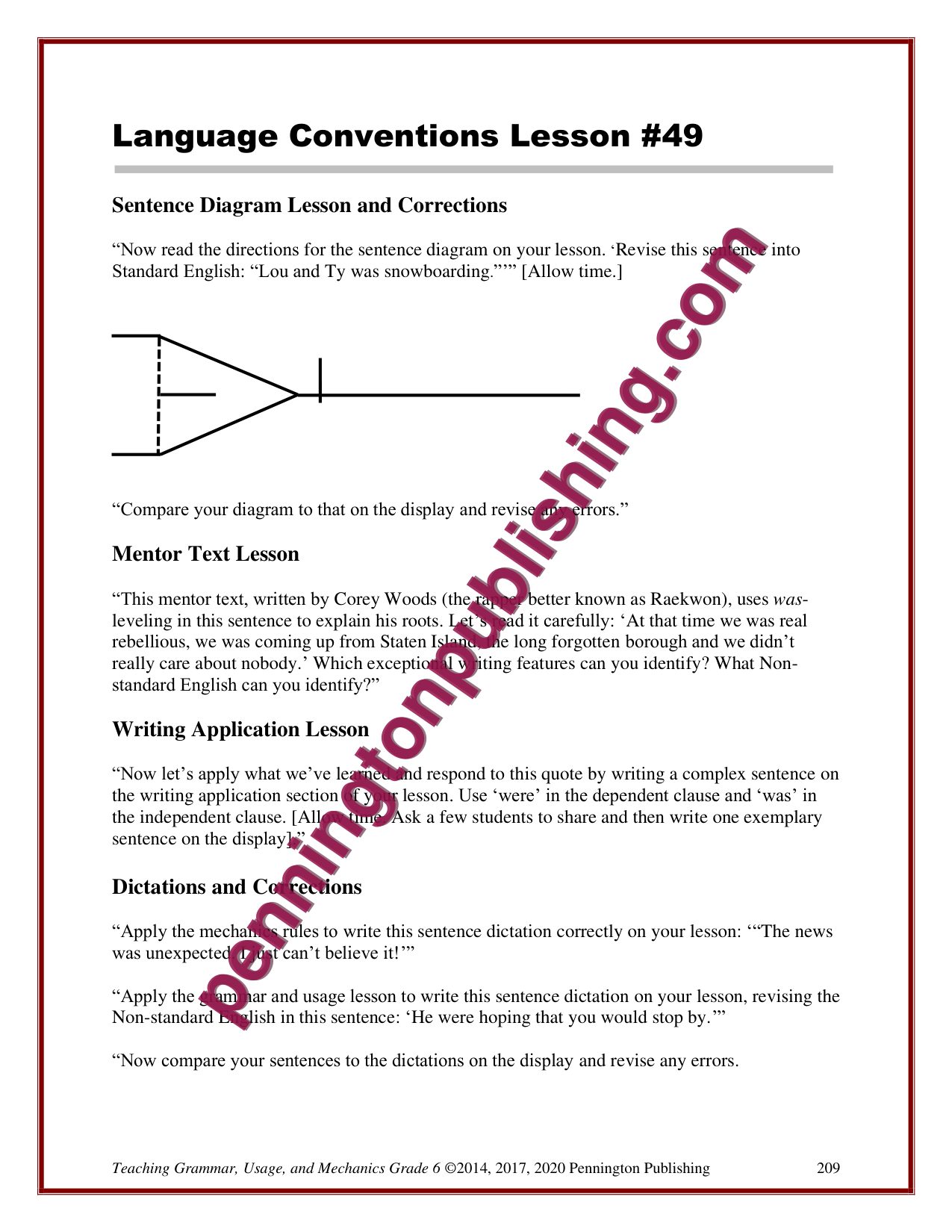 Sample page 4 from Grade 6 Teaching Grammar, Usage, and Mechanics Lessons, Remedial Worksheets, and Tests