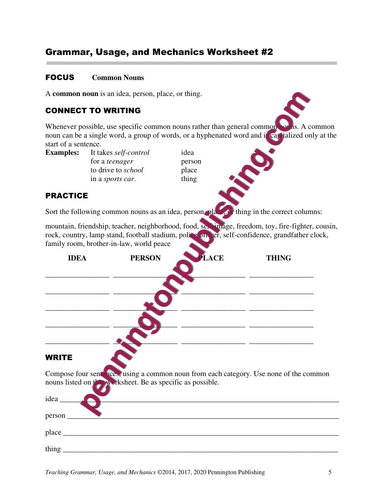 Sample page 7 from Grade 6 Teaching Grammar, Usage, and Mechanics Lessons, Remedial Worksheets, and Tests