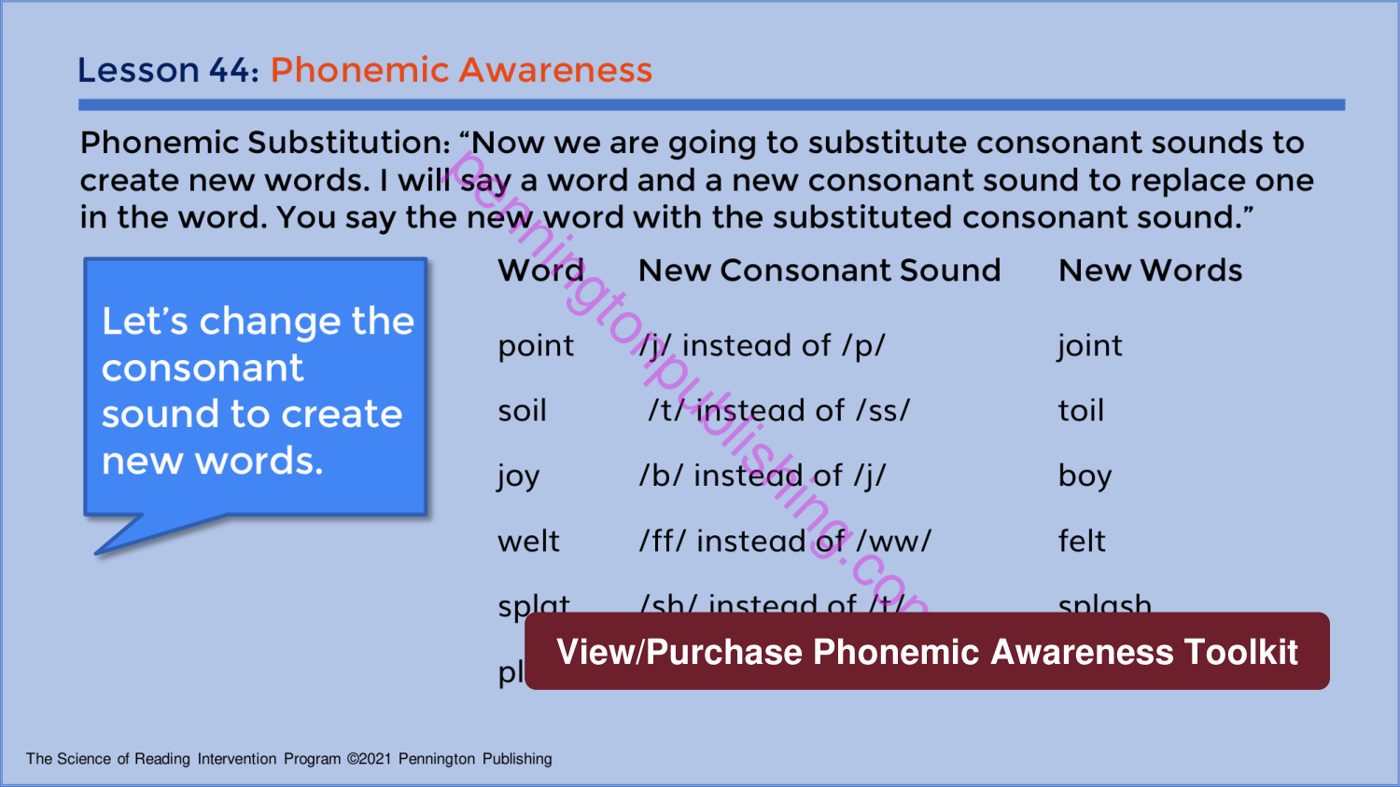 Sample page 5 from Phonemic Awareness Assessments and Quick Lessons