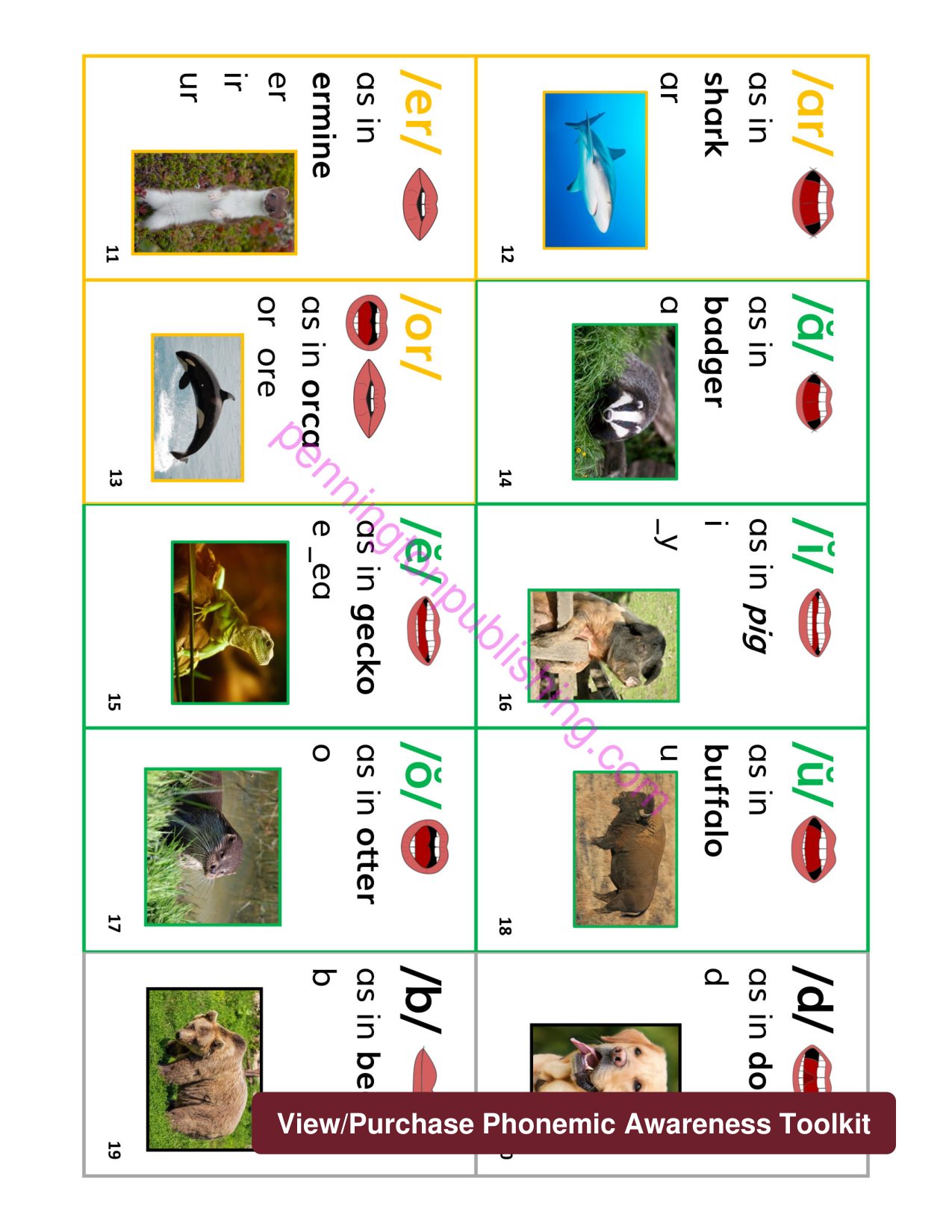 Sample page 8 from Phonemic Awareness Assessments and Quick Lessons