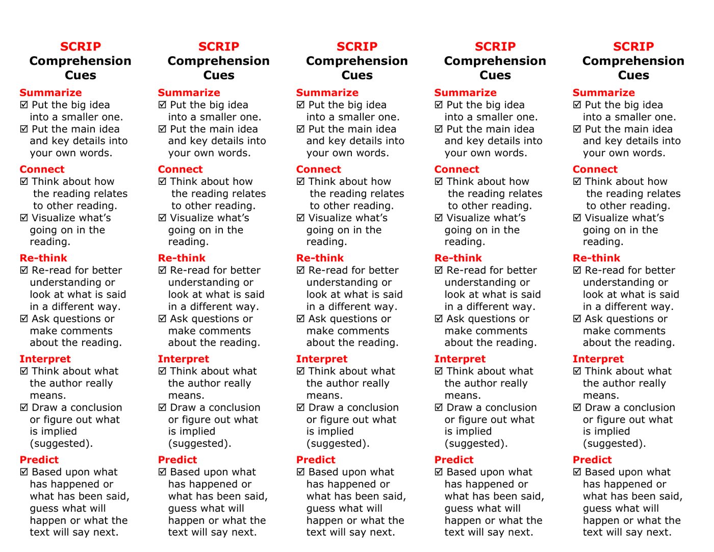 Sample page 6 from Reading Fluency and Comprehension Toolkit