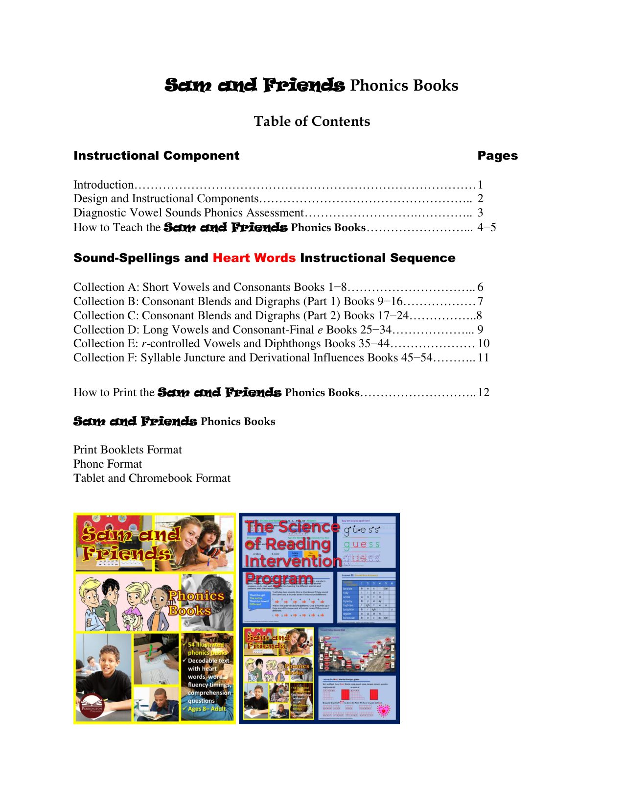 Sample page 1 from Sam and Friends Phonics Books