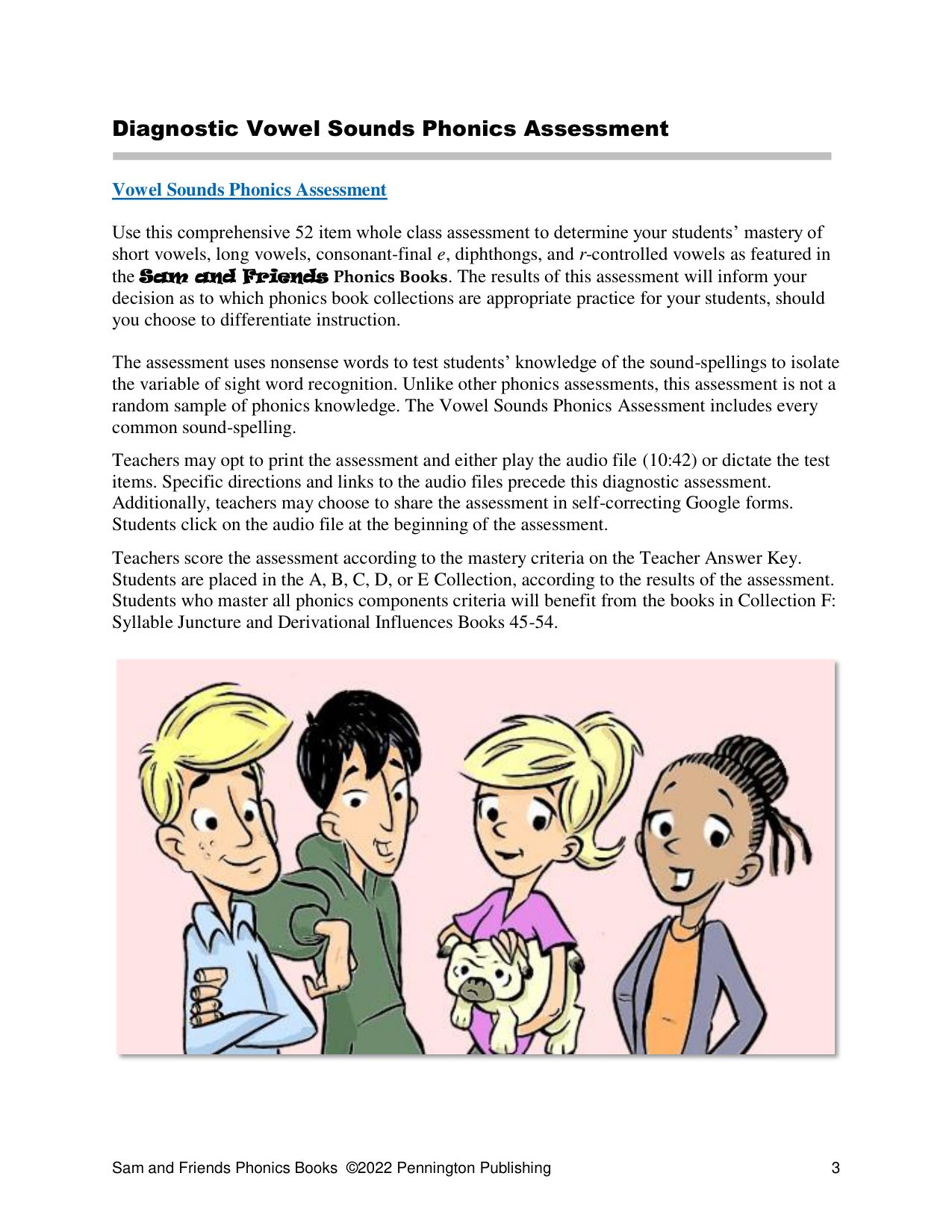 Sample page 2 from Sam and Friends Phonics Books