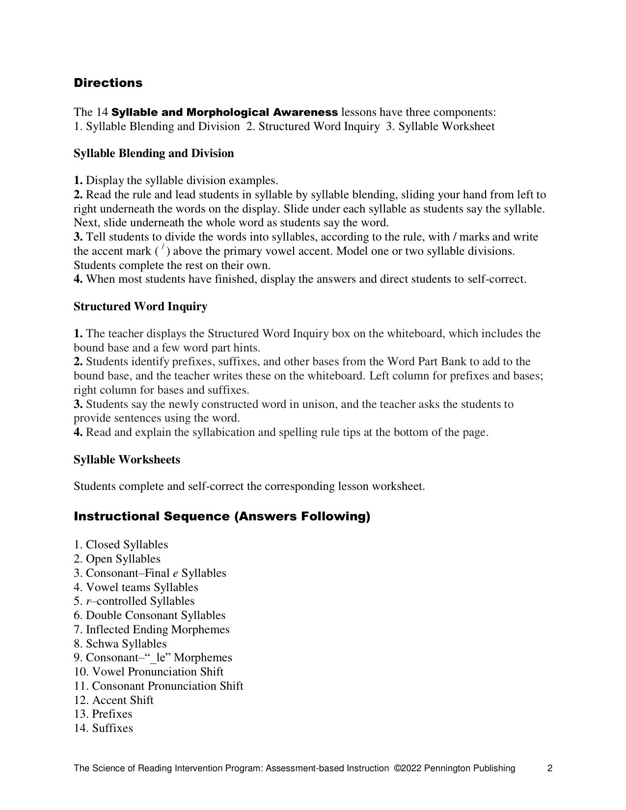 Sample page 1 from Syllables and Morphology