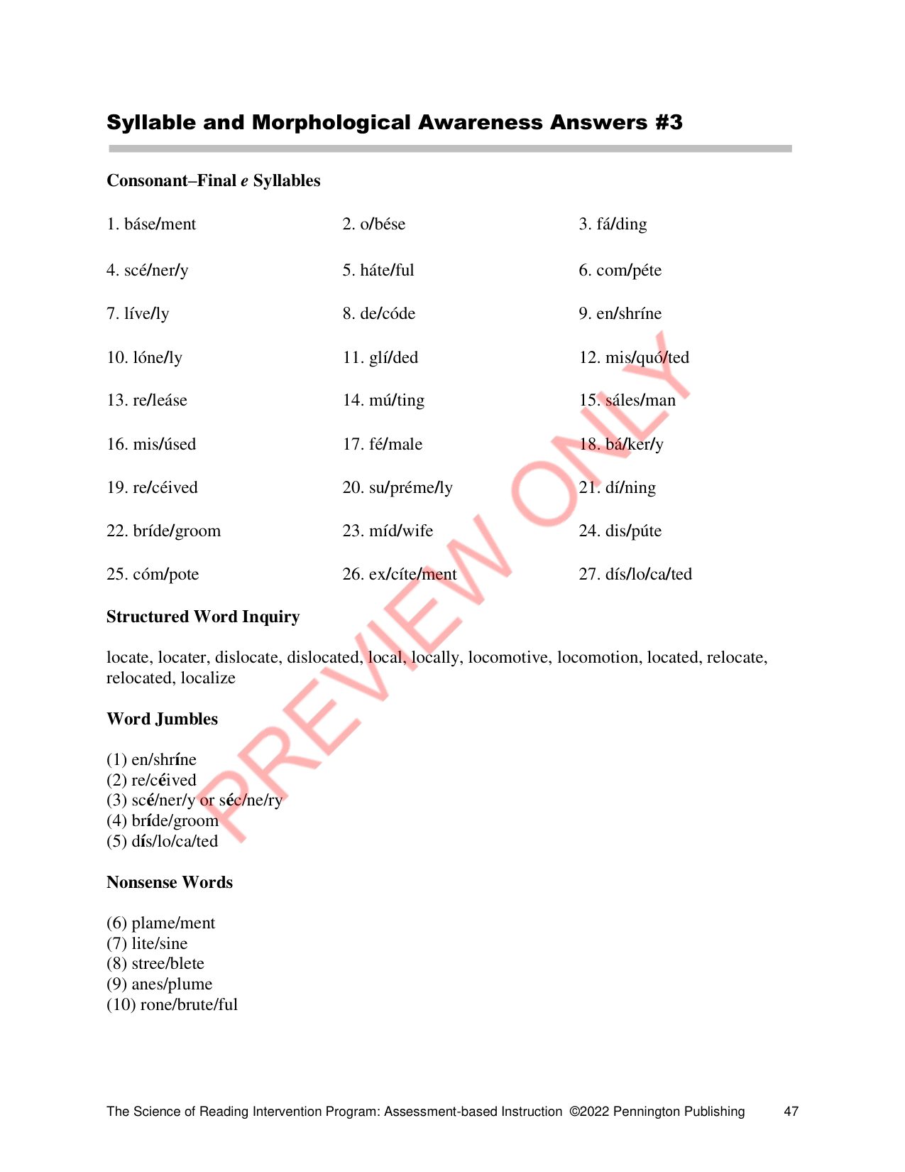 Sample page 7 from Syllables and Morphology