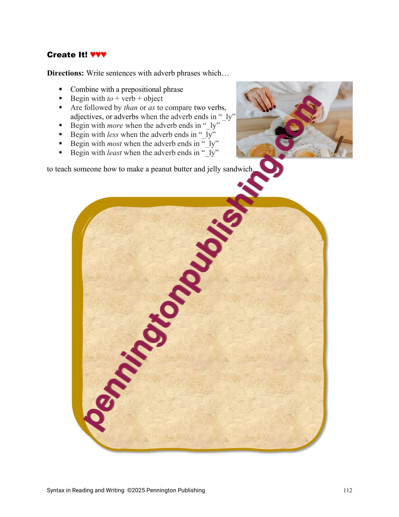 Sample page 4 from Syntax in Reading and Writing Lessons and Worksheets