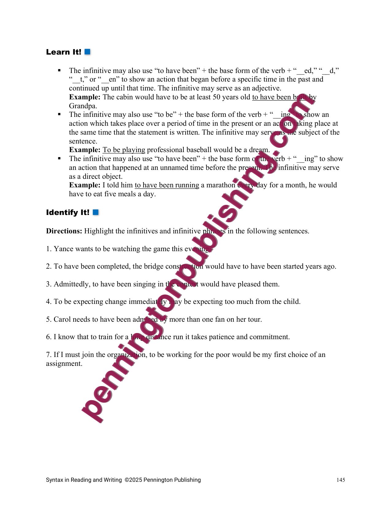 Sample page 5 from Syntax in Reading and Writing Lessons and Worksheets