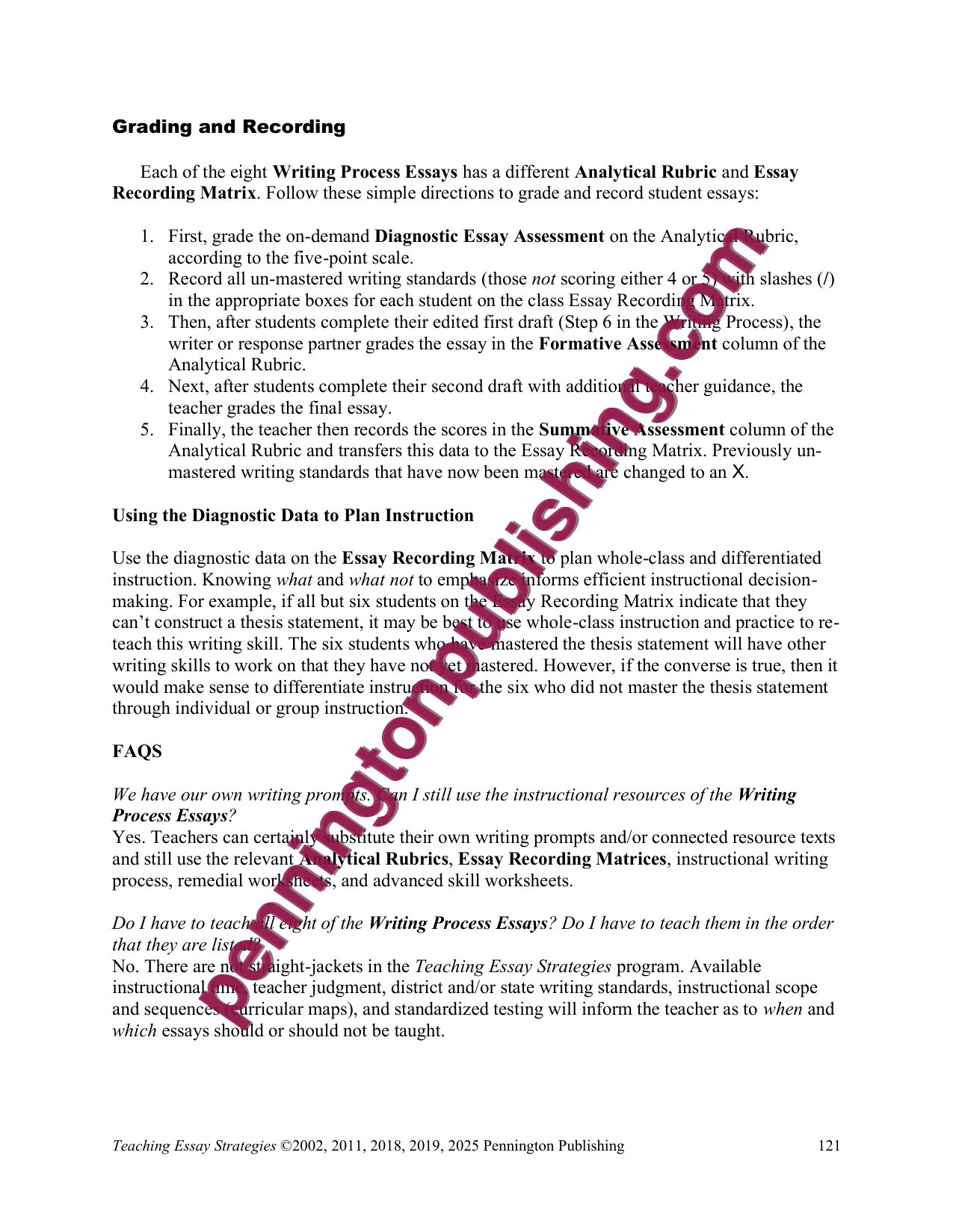Sample page 2 from Teaching Essay Strategies | Step by Step Worksheets, Skills, and 8 Process Essays