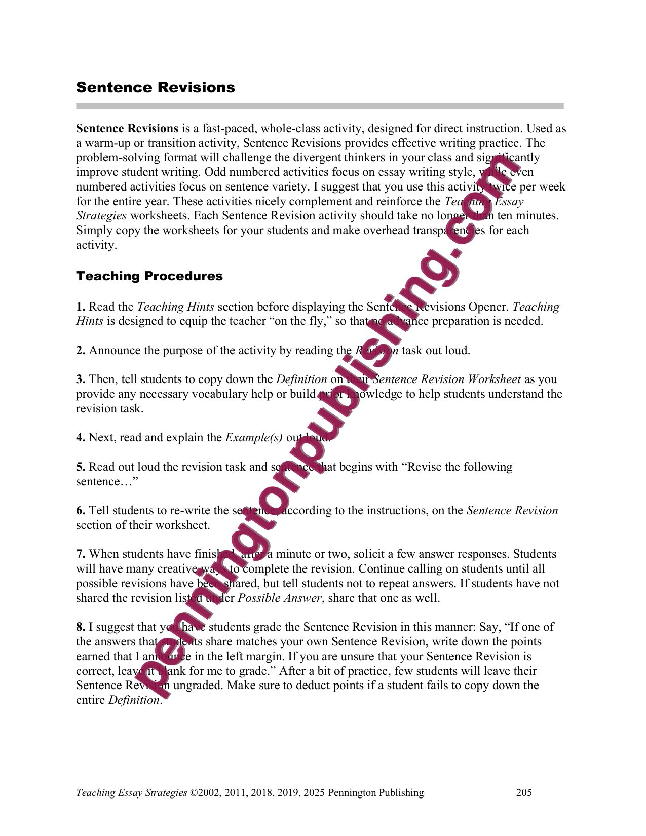 Sample page 3 from Teaching Essay Strategies | Step by Step Worksheets, Skills, and 8 Process Essays