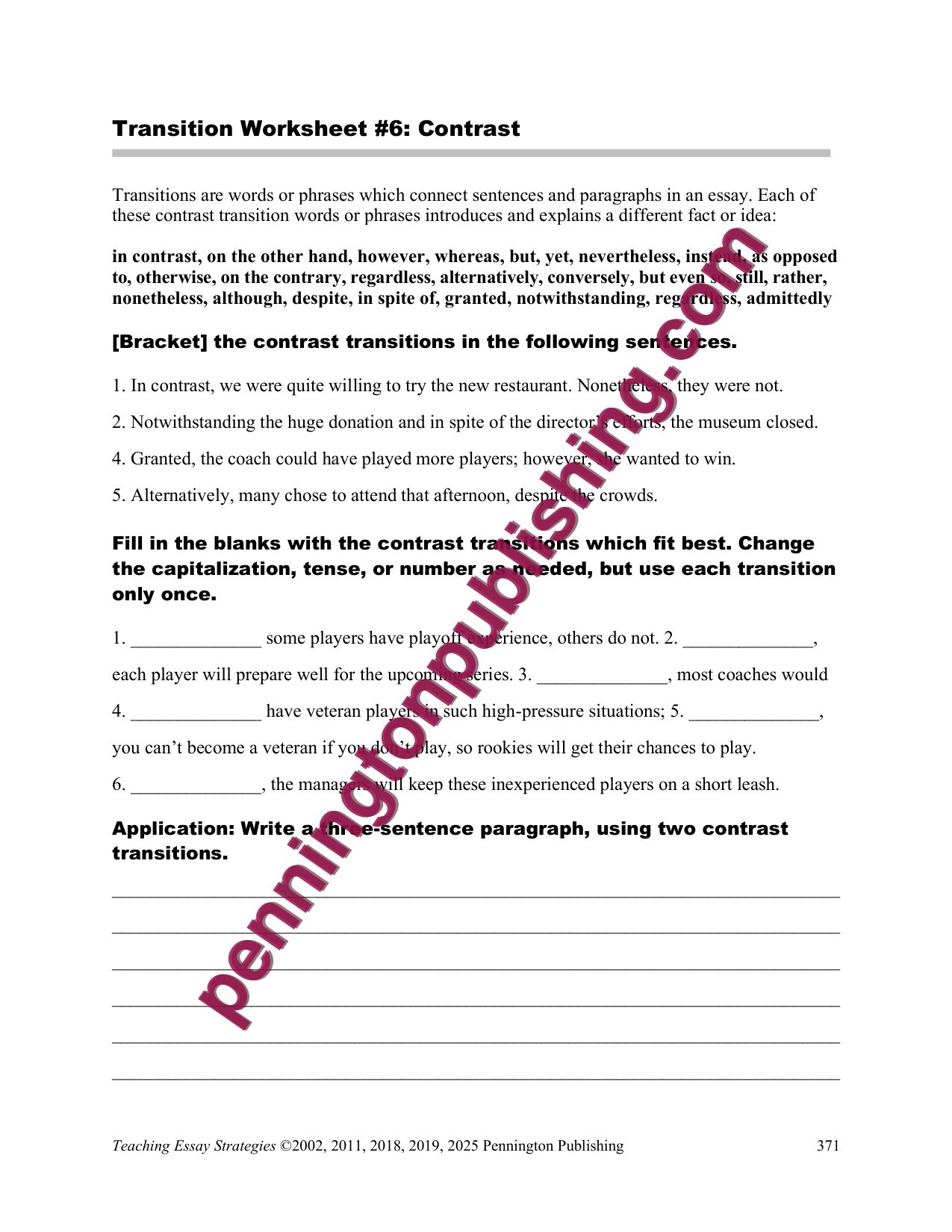 Sample page 5 from Teaching Essay Strategies | Step by Step Worksheets, Skills, and 8 Process Essays