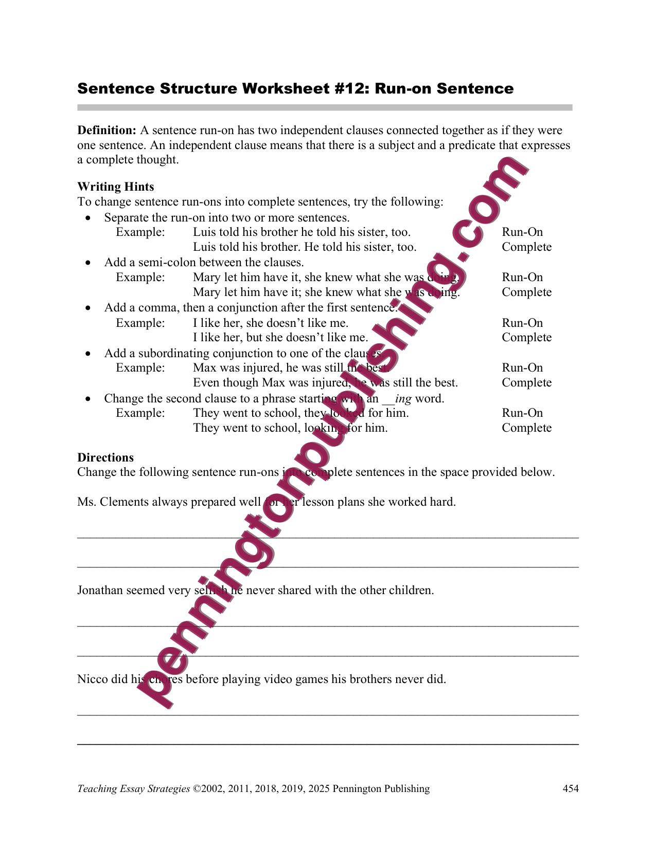 Sample page 6 from Teaching Essay Strategies | Step by Step Worksheets, Skills, and 8 Process Essays
