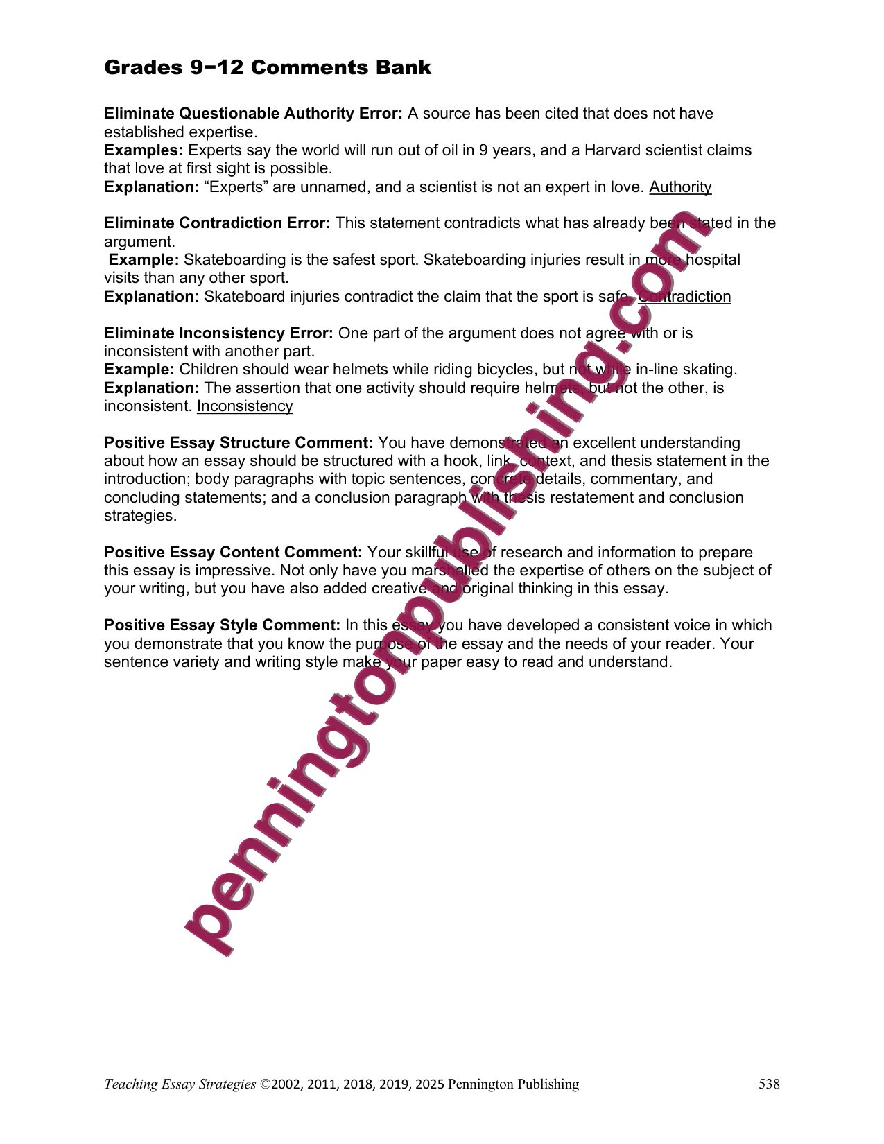 Sample page 7 from Teaching Essay Strategies | Step by Step Worksheets, Skills, and 8 Process Essays