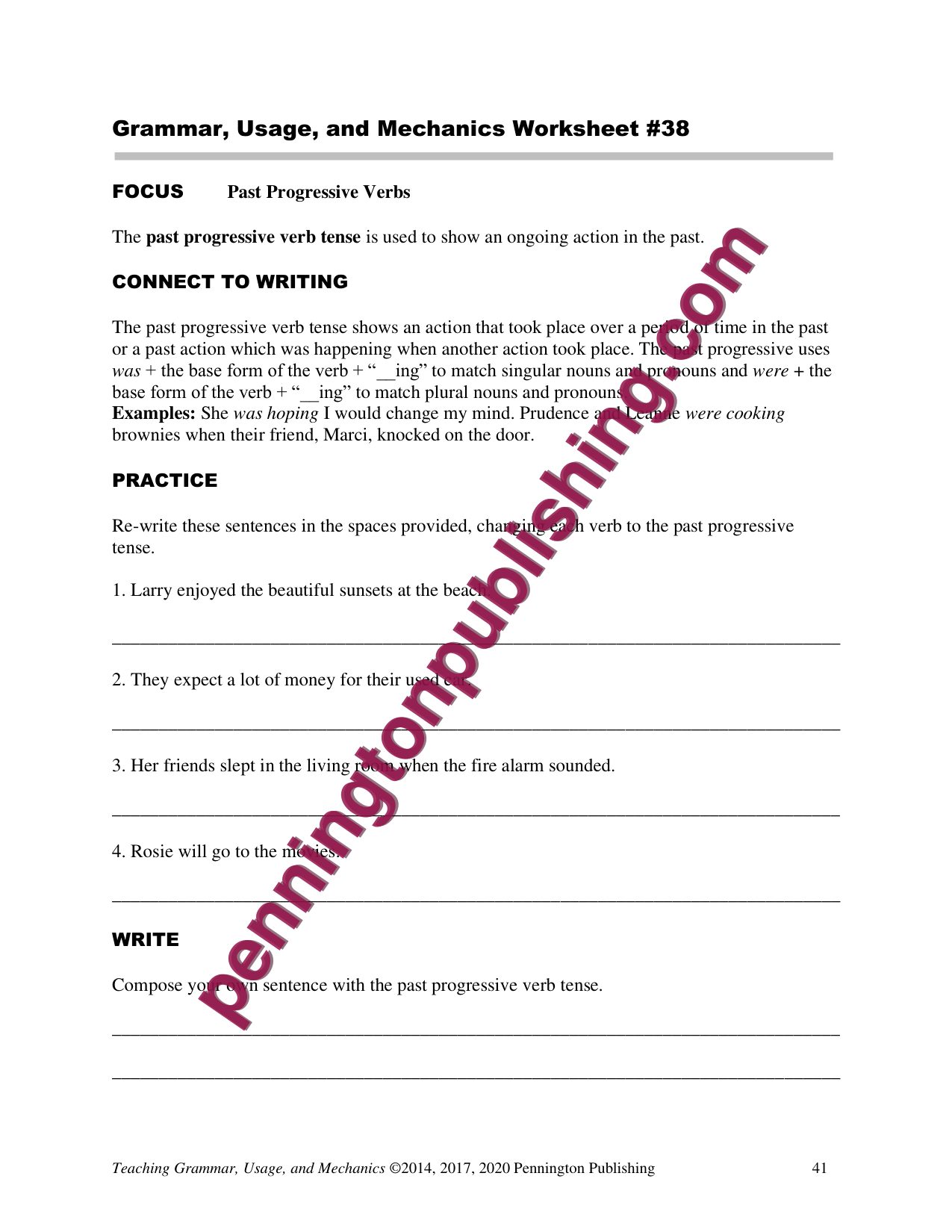 Sample page 6 from Teaching Grammar, Usage, and Mechanics High School Lessons, Remedial Worksheets, and Tests