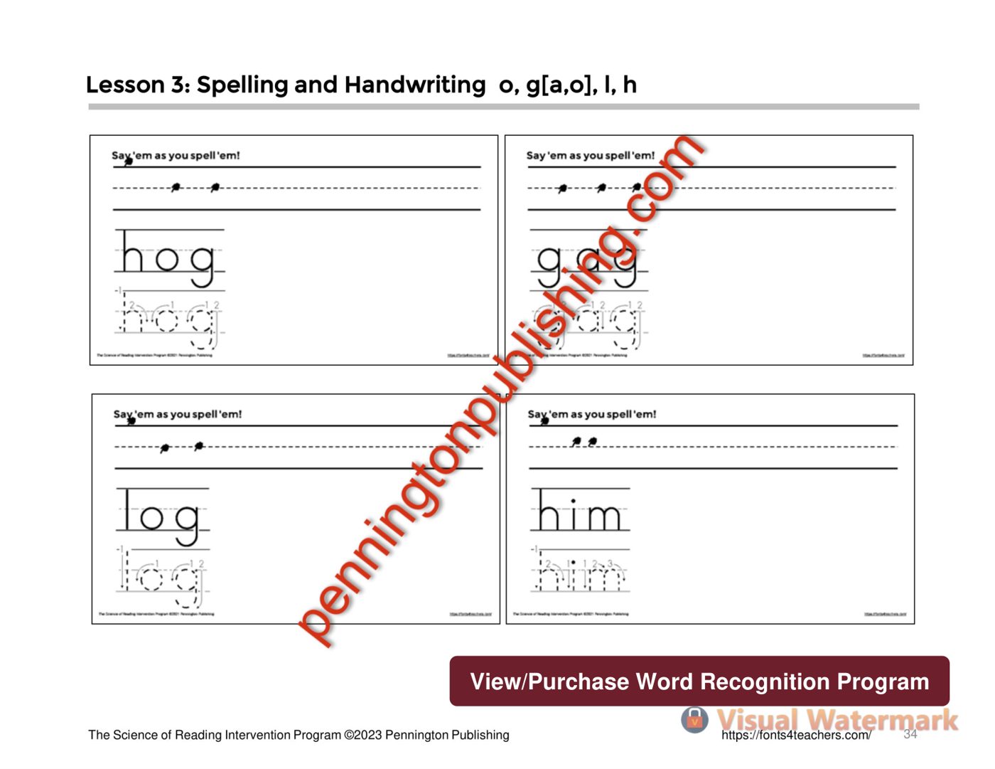 Sample page 1 from The Science of Reading Intervention Program: Word Recognition (Phonics, Spelling, Phonics, Fluency, and Comprehension)