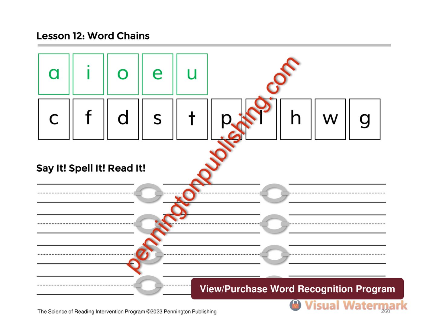 Sample page 4 from The Science of Reading Intervention Program: Word Recognition (Phonics, Spelling, Phonics, Fluency, and Comprehension)