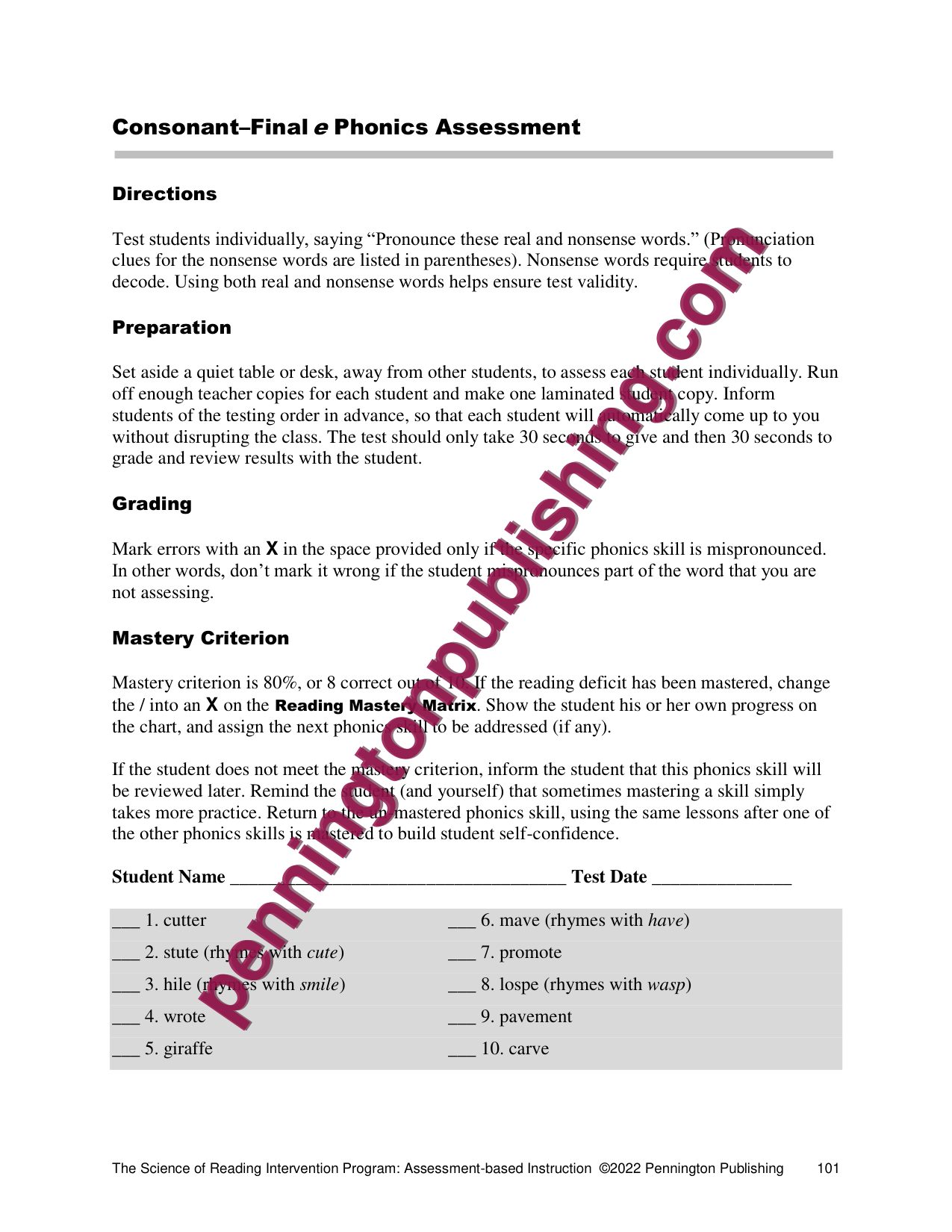 Sample page 2 from The Science of Reading Intervention Program: Tier 2 and 3 Assessment-Based Lessons and Worksheets