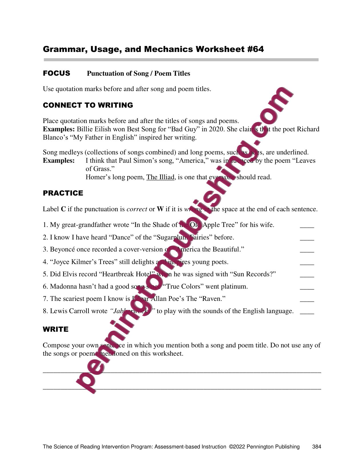 Sample page 6 from The Science of Reading Intervention Program: Tier 2 and 3 Assessment-Based Lessons and Worksheets