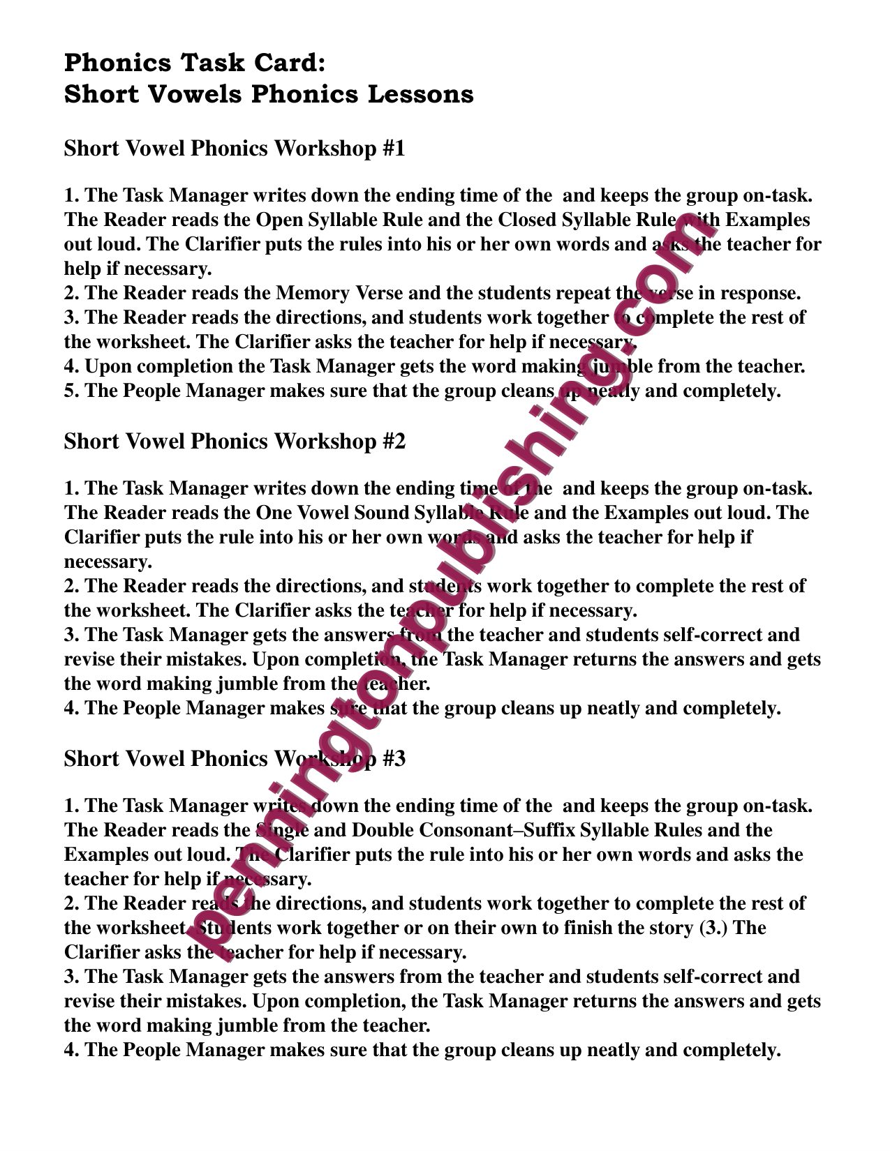 Sample page 8 from The Science of Reading Intervention Program: Tier 2 and 3 Assessment-Based Lessons and Worksheets