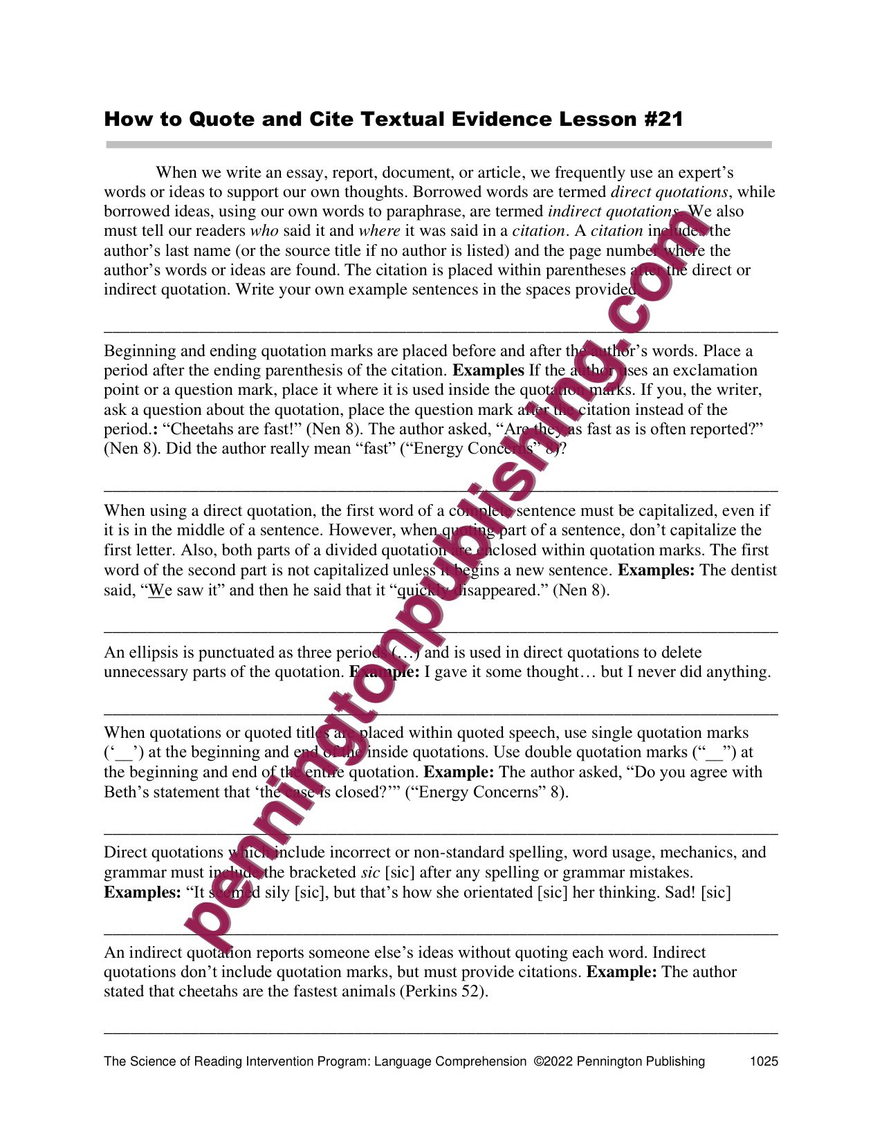 Sample page 9 from The Science of Reading Intervention Program: Language Comprehension Lessons and Worksheets